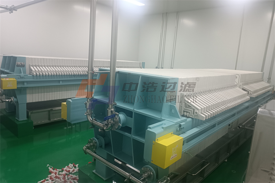 江西宜春医药化工园区污水处理液压防爆隔膜压滤机应用